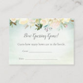 Groen Wit Rose Gissen Spel Baby shower Informatiekaartje (Voorkant)