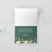 Groen Wit Rose Goud Bloem Elegant Chic Bedankkaart (Binnen)