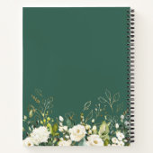 Groen Wit Rose Goud Bloemen Bruiloft Gastenboek Notitieboek (Achterkant)
