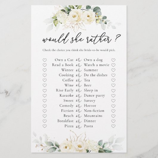 Groen Wit Roses Vrijgezellenfeest spel (Voorkant)