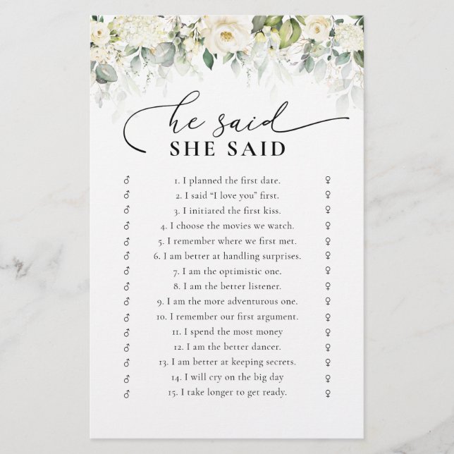 Groen Wit Roses Vrijgezellenfeest spel (Voorkant)