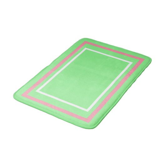 Groen Wit Roze Geometrisch Badmat (Gekanteld)
