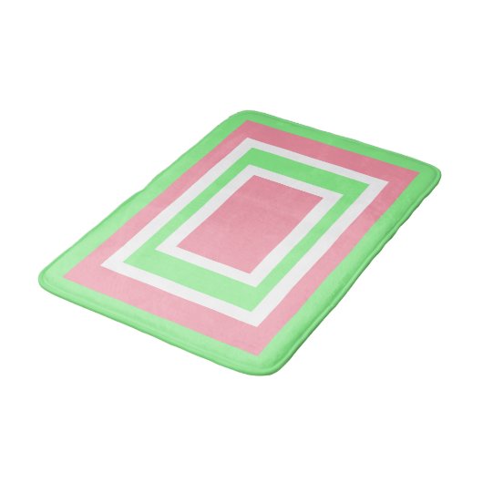 Groen Wit Roze Geometrisch Badmat (Gekanteld)