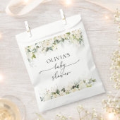 Groen Wit Rozen Baby shower Favor Bag Bedankzakje (Geknipt)