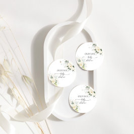 Groen Wit Rozen Baby shower Favor Tags Bedankjes Labels