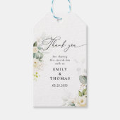 groen wit rozen bruiloft cadeau Label Cadeaulabel (Voorkant)