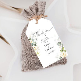 groen wit rozen bruiloft cadeau Label Cadeaulabel