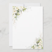 groen wit rozen bruiloft kaart (Achterkant)