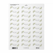 groen wit rozen bruiloft retour adres label (Full Sheet)