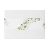 groen wit rozen bruiloft uitnodiging buik band uitnodigingen wikkel (Achterkant Voorbeeld)