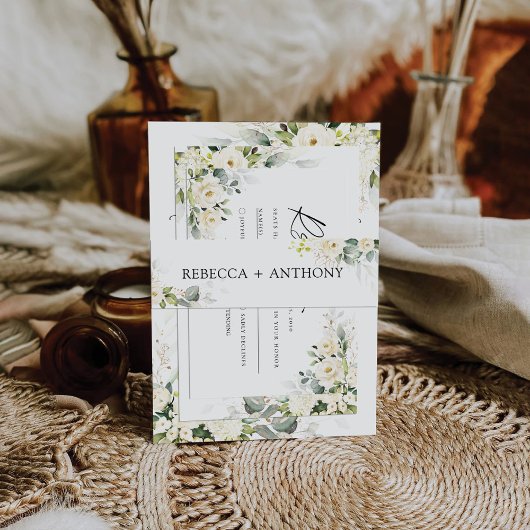 groen wit rozen bruiloft uitnodiging buik band uitnodigingen wikkel