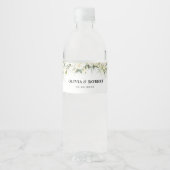 groen wit rozen bruiloft water fles label waterfles etiket (Voorkant)