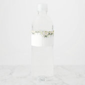 groen wit rozen bruiloft water fles label waterfles etiket (Achterkant)