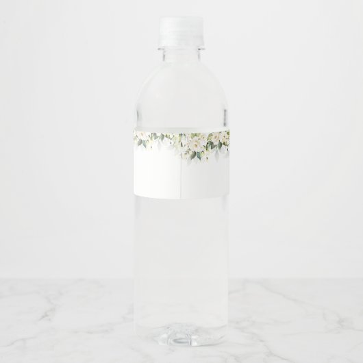 groen wit rozen bruiloft water fles label waterfles etiket (Achterkant)