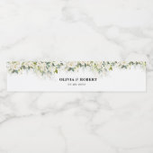 groen wit rozen bruiloft water fles label waterfles etiket (Enkel label)