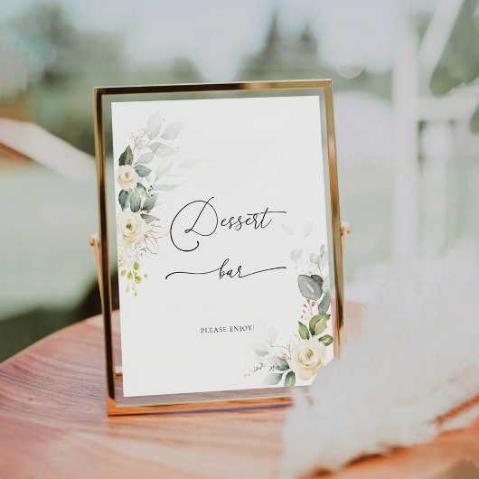 groen wit rozen dessert bar teken reclamebord met voetstuk