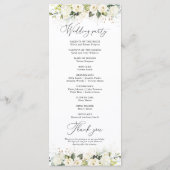 Groen Wit Rozen Trouwprogramma Programmakaart (Achterkant)