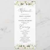 Groen Wit Rozen Trouwprogramma Programmakaart (Voorkant)