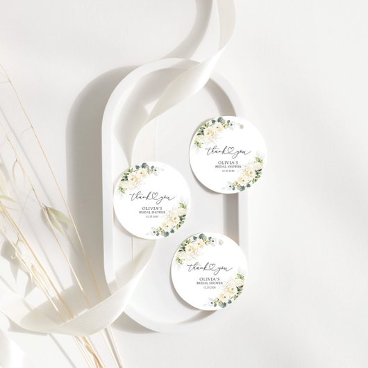 Groen Wit Rozen Vrijgezellenfeest Gift Label