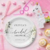 Groen Wit Rozen Vrijgezellenfeest Papier Bord (Feest)