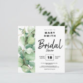 Groen wit sage elegant botanisch vrijgezellenfeest kaart (Staand voorkant)