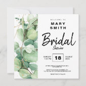 Groen wit sage elegant botanisch vrijgezellenfeest kaart (Voorkant)