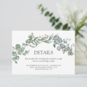 groen wit salie Waterverf bruiloft Informatiekaartje (Staand voorkant)