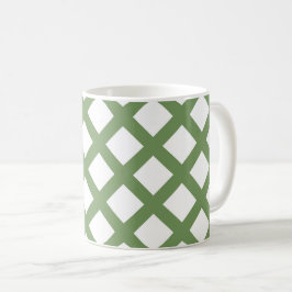 Groen Wit Schacherdiamantpatroon Koffiemok