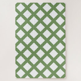 Groen Wit Schacherdiamantpatroon Legpuzzel