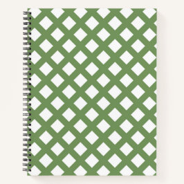 Groen Wit Schacherdiamantpatroon Notitieboek