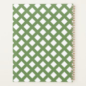Groen Wit Schacherdiamantpatroon Planner (Achterkant)
