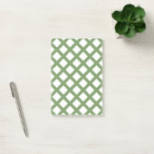 Groen Wit Schacherdiamantpatroon Post-it® Notes (Kantoor)