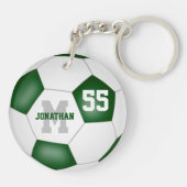 Groen Wit School Kleuren Voetbaltas label Sleutelhanger (Achterkant)