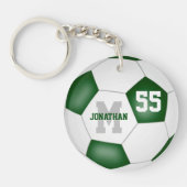 Groen Wit School Kleuren Voetbaltas label Sleutelhanger (Voorkant)