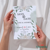 Groen & Wit Script Waterverf Brush Wedding Save The Date