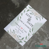 Groen & Wit Script Waterverf Brush Wedding Save The Date