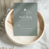 Groen Wit Silhouet Berg RSVP Kaartje