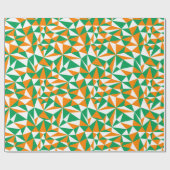 Groen Wit Sinaasappel Iers Vlag Kleuren Geometrisc Cadeaupapier (Vlak)