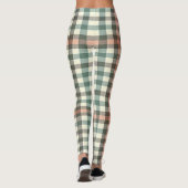 Groen, wit & Sinaasappel Plaid Leggings (Achterkant)