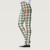 Groen, wit & Sinaasappel Plaid Leggings (Links)