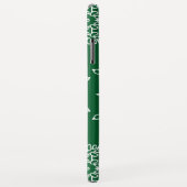 Groen Wit Sneeuwvlokken Kerstvakantie Monogram Case-Mate iPhone Case (Achterkant/rechts)