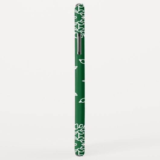 Groen Wit Sneeuwvlokken Kerstvakantie Monogram Case-Mate iPhone Case (Achterkant/rechts)