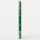 Groen Wit Sneeuwvlokken Kerstvakantie Monogram Case-Mate iPhone Case (Achterkant/links)