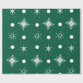 Groen wit Snowflakes patroon Cadeaupapier (Vlak)