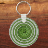 Groen-wit spiraalpatroon sleutelhanger (Voorkant)