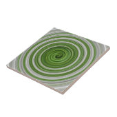 Groen-wit spiraalpatroon tegeltje (Zijkant)