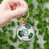 groen wit sportteam kleuren jongens meiden voetbal sleutelhanger (Hand)