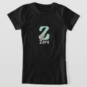 Groen Wit Stippen Meisje Custom Zwart TSHIRT