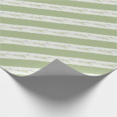 Groen Wit Strepen Bloem Bruiloft Wrapping Papier (Hoek)