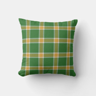 Groen wit tartan plaid geruit sinaasappel villa kussen